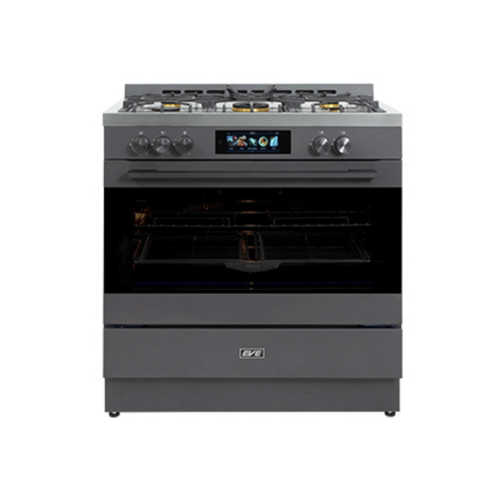 เตาแก๊สพร้อมเตาอบตั้งพื้น FREESTANDING แบรนด์ EVE รุ่น JASPER MATT สีเทาดำ ขนาด 90 เซนติเมตร_11